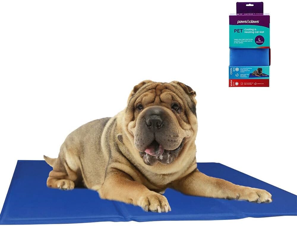 Paws & Claws - 90x50cm Pet Cooling/Heating Gel Mat/Pad/Cushion for Dogs/Cats/Pets