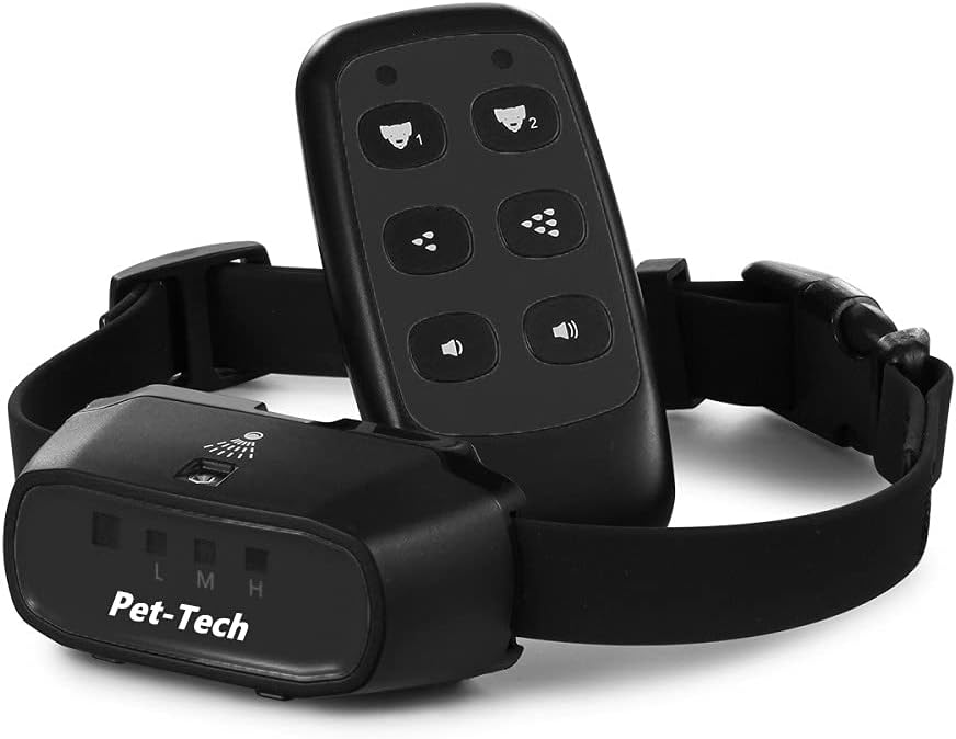 Citronella Spray auto Bark & Remote Training Collar up to 2 Dogs Barking no Shock (1 Collar + 1 Remote + 1 Refill)