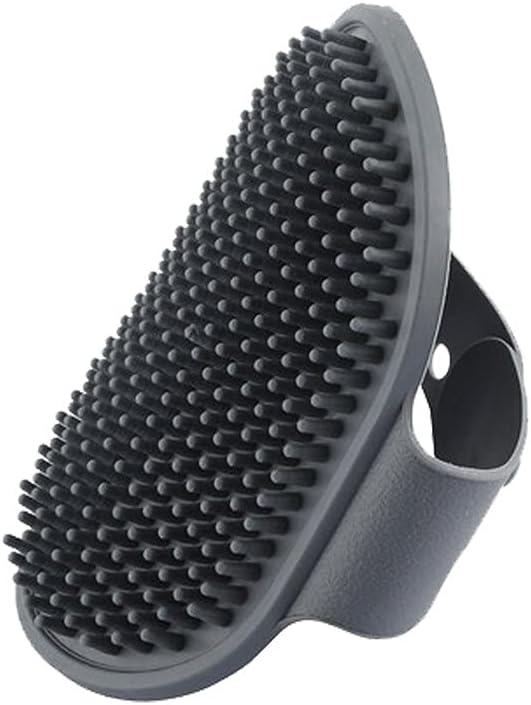 Paws & Claws - Pet Dog Grooming Rubber Mitt 13.5cm Bath Hair Comb Groom Brush Grey