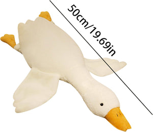 Plush duck toy with measurement text on a white background at Pet Servo