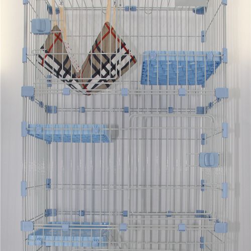 Yes4pets 179cm blue 4-level cat cage with litter tray and wheels PetServo