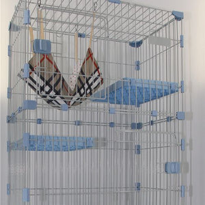 Yes4pets 179cm blue 4-level cat cage with litter tray and wheels PetServo