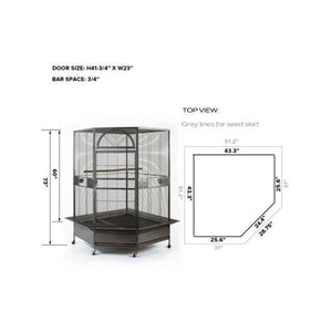 YES4PETS - XXL 185cm Corner Bird Cage with Wheels - Petservo