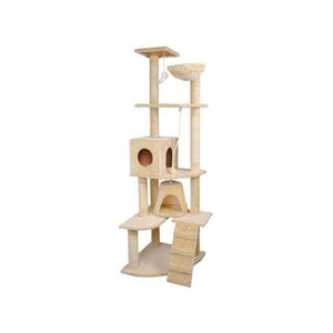YES4PETS 193cm Cat Scratching Tree Tower Condo - Beige - Pet Servo