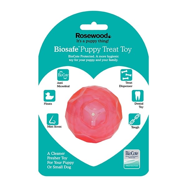 Rosewood - BioSafe Puppy Treat Ball Pink - Petservo