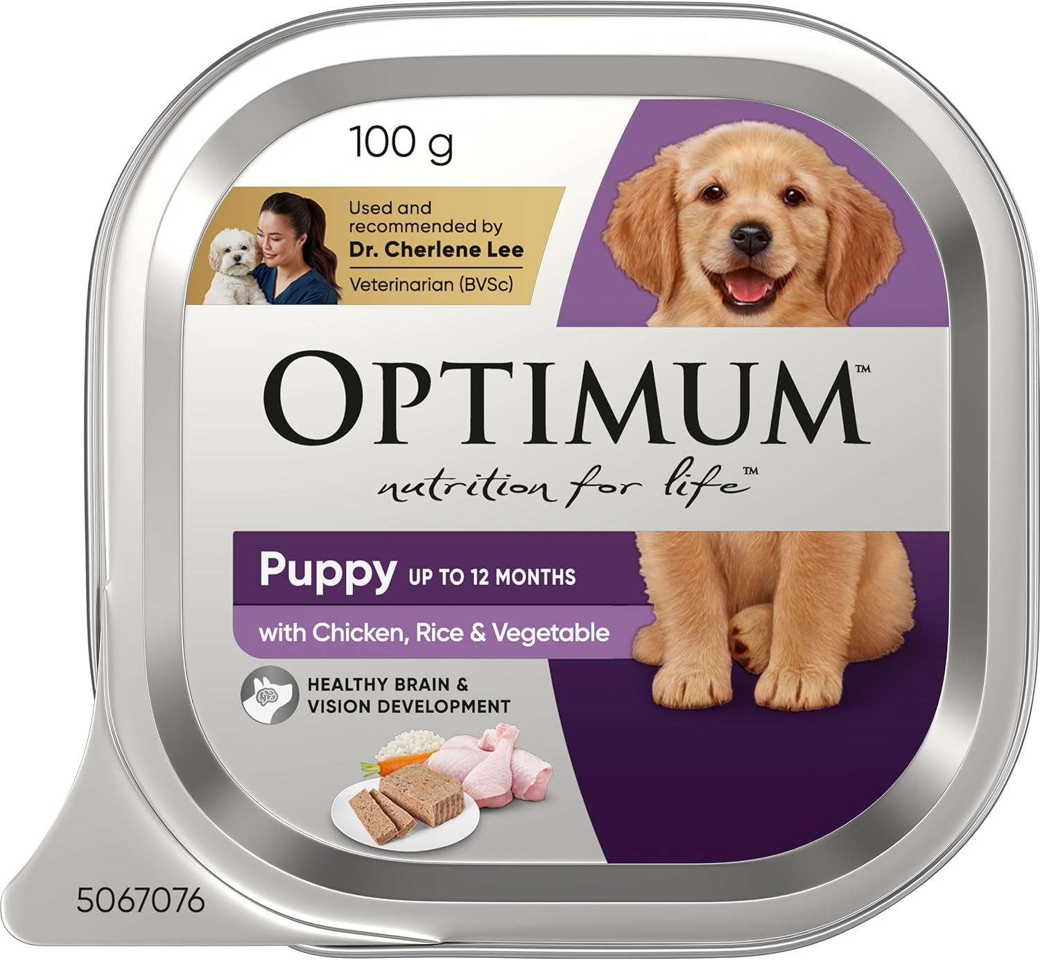 Optimum - Puppy Wet Dog Food With Chicken, Rice & Vegetables 100g - Petservo