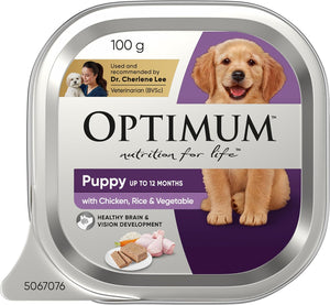 Optimum - Puppy Wet Dog Food With Chicken, Rice & Vegetables 100g - Petservo