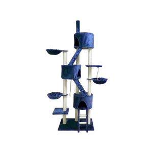 YES4PETS 244 cm XL Multi-Level Cat Scratching Post Tree Blue PetServo