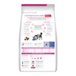 Cat food package with text and images on a white background