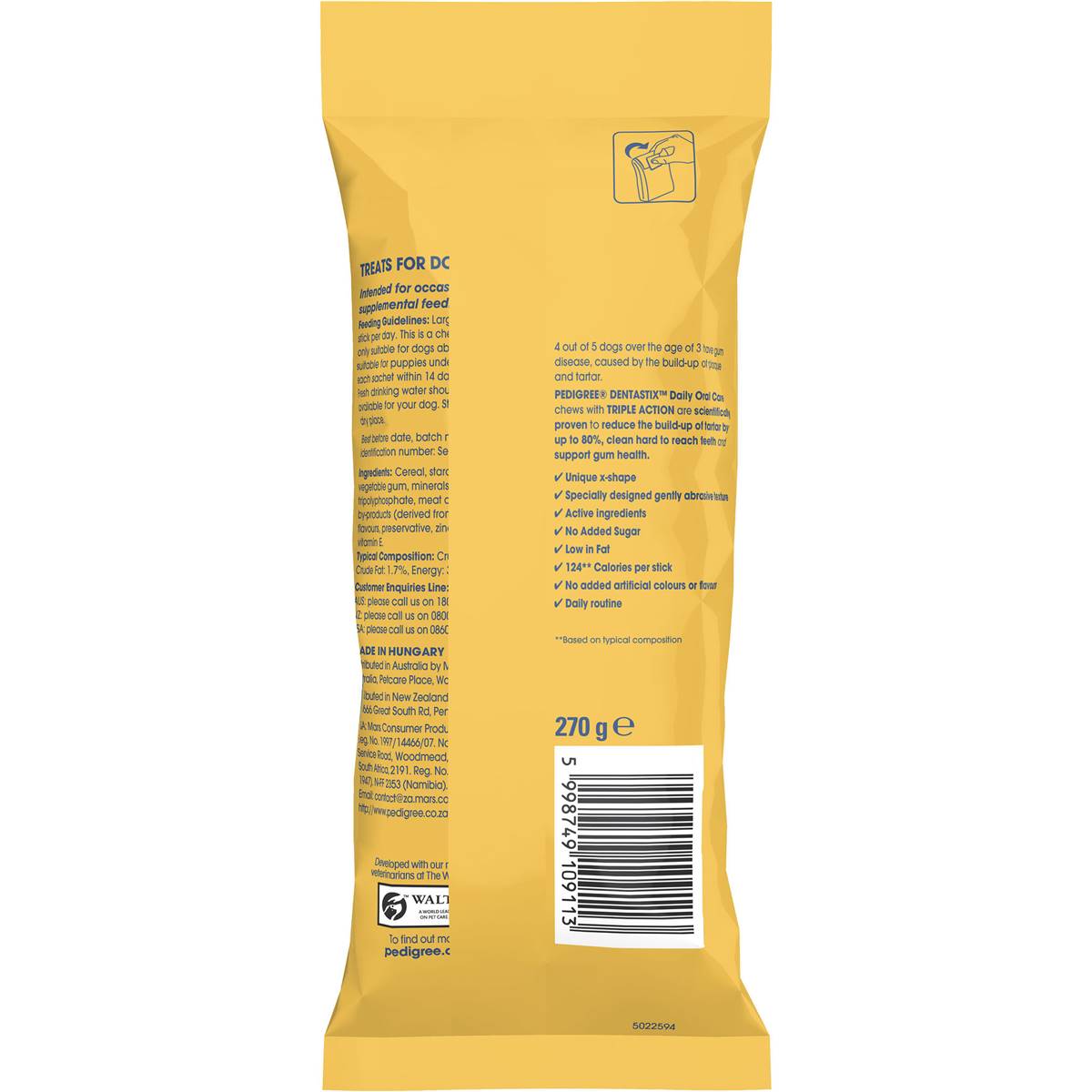 Pedigree - Dentastix Large Dental Dog Treats Daily Oral Care Chews 7 Pack - Petservo