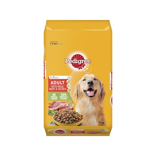 Pedigree 20kg Real Beef And Vegies Adult Dog Dry Food