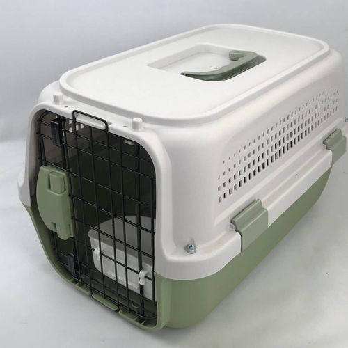 YES4PETS Medium Dog Cat Rabbit Crate Carrier Parrot Cage Grey PetServo-1