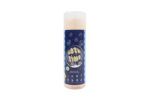 A single bottle of Bath & Time body wash with a dark blue label and a translucent cap, shown on a plain white background at Pet Servo