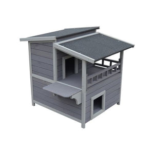 YES4PETS - 2-Story Rainproof Cat Shelter Condo - Pet Servo