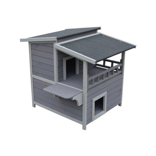 YES4PETS - 2-Story Rainproof Cat Shelter Condo - Pet Servo