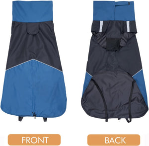 ODSSDAPU - Blue Windproof Dog Coat w/Leash Hole - Petservo