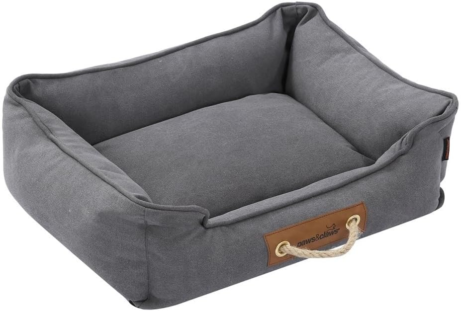 Paws & Claws - Lighthouse Heavy Canvas Walled Bed, Dark Grey, Medium, 60 x 50 x 18 cm