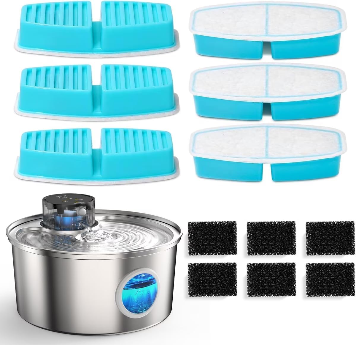 Buy Casfuy 6-Pack Pet Fountain Filters & Sponges at Pet Servo