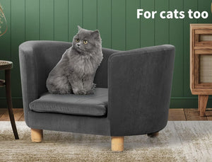 PaWz Small Dog Warm Soft Bed Lounge Couch Soft Removable Cushion Chair Seat Grey at Pet Servo