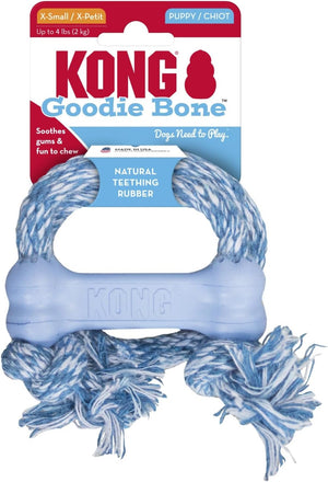 KONG Goodie Bone dog toy with rope on packaging at Pet Servo