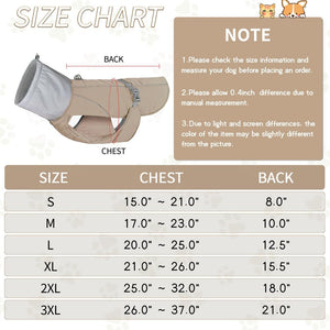 Beige Waterproof Dog Coat - Adjustable - Petservo