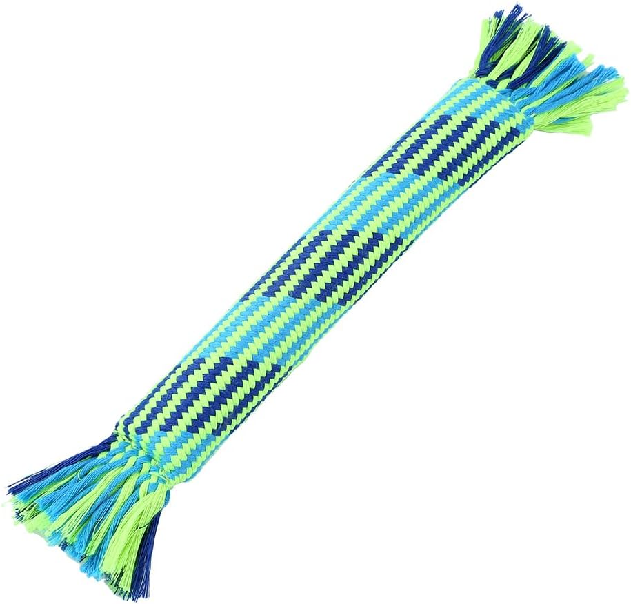 Paws & Claws - Tug-of-War Rubber Core Rope Dog Toy, Blue/Green, 30 cm