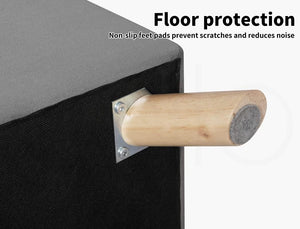 Floor protection features with non-slip feet pads on a piece of furniture at Pet Servo