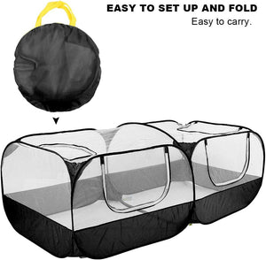 Portable pet playpen with carrying bag on a white background at Pet Servo