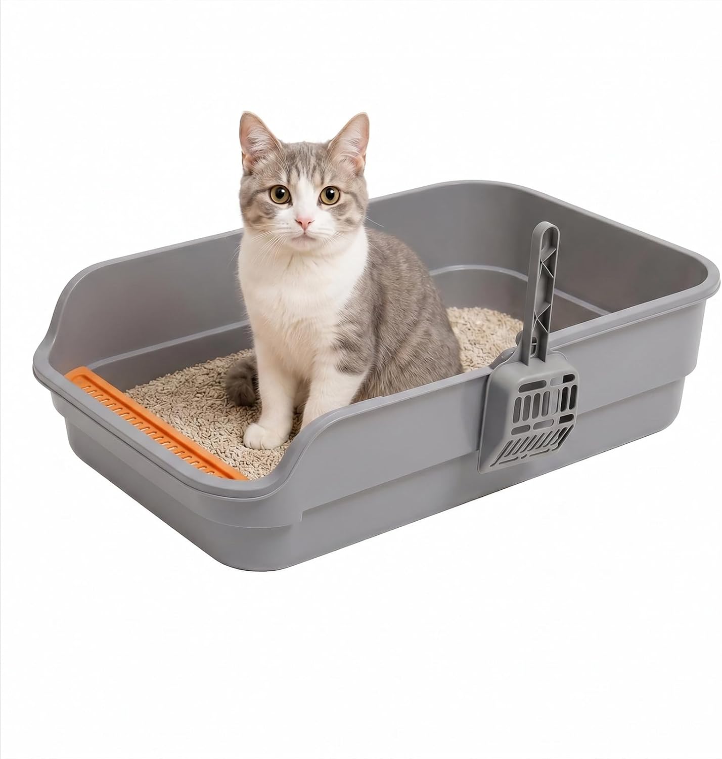PaWz - Open Cat Litter Box with Scoop High Sided Kitty Litter Tray at Pet Servo
