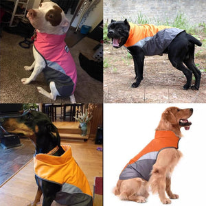 Black fleece winter coat—waterproof, reflective, and warm - Petservo