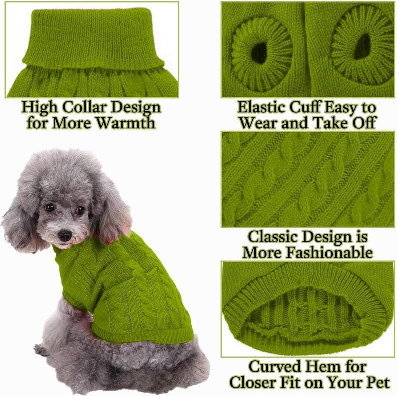 KIKNIN - Thermal Turtleneck Dog Sweater, M Size - Petservo