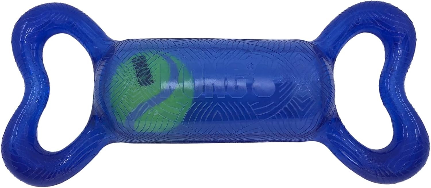 Blue dog toy with a tennis ball inside, featuring the brand 'KONG' at Pet Servo