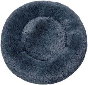 PaWz - Anti-Anxiety Soft Fuzzy Comfy Machine Washable Dog Bed in Faux Fur, Dark Grey at Pet Servo