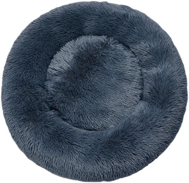 PaWz - Anti-Anxiety Soft Fuzzy Comfy Machine Washable Dog Bed in Faux Fur, Dark Grey at Pet Servo