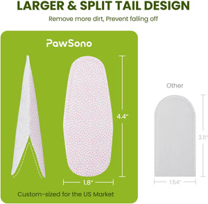 PawSono product with larger and split tail design on a green background at Pet Servo