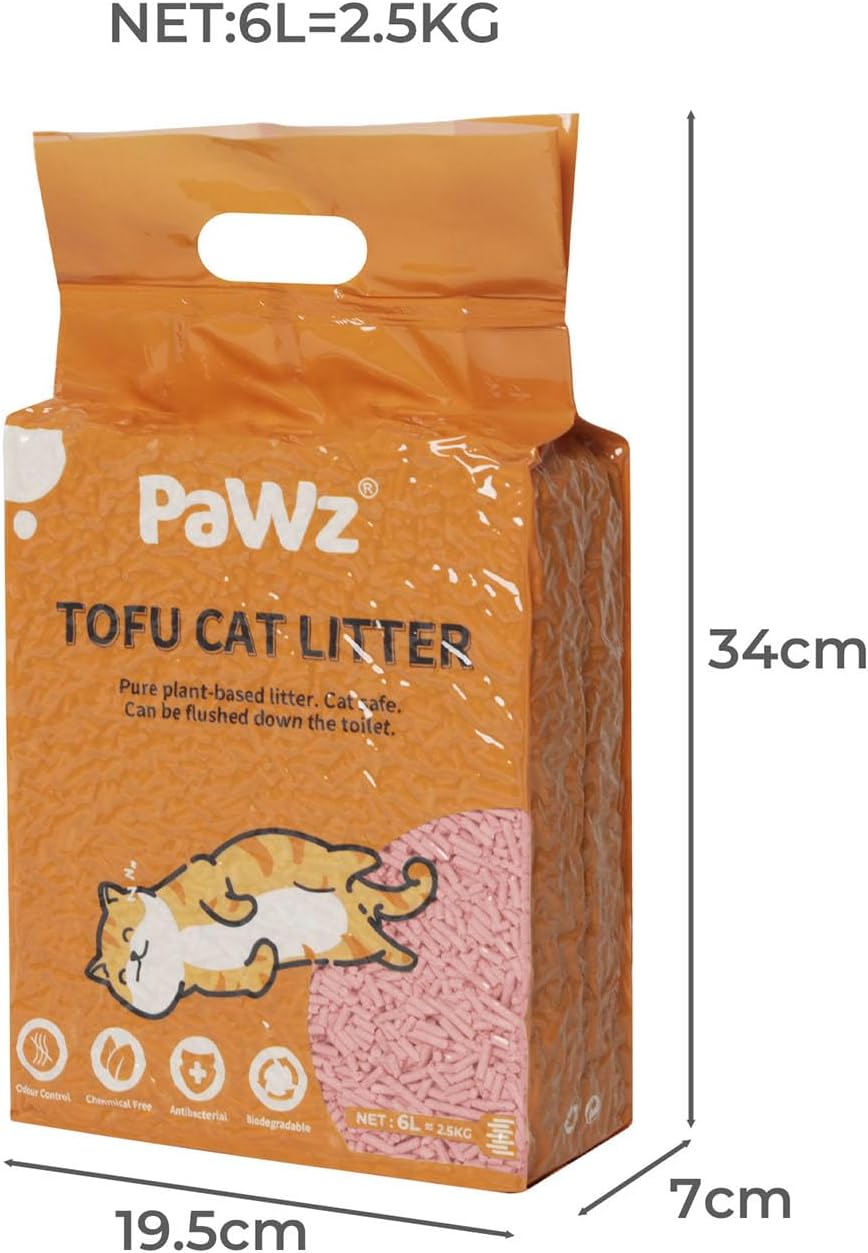 PaWz - Tofu Cat Litter Clumping, Ultra Absorbent and Fast Drying Long Lasting Odor Control (Watermelon) at Pet Servo