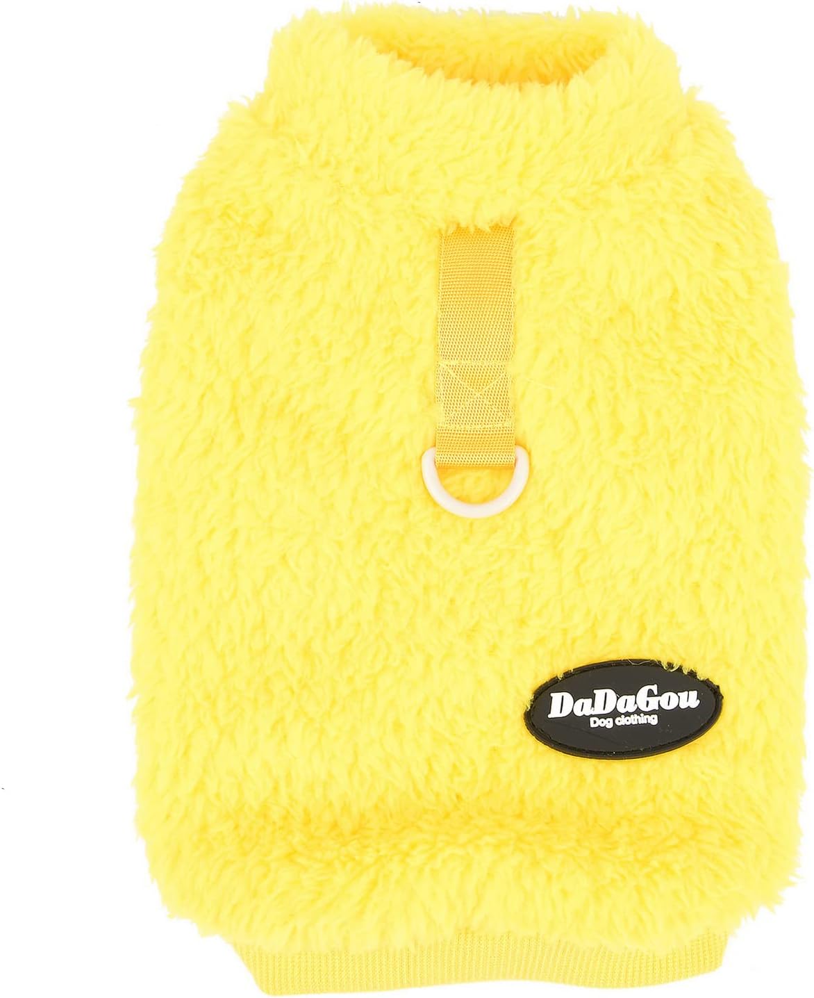 Yellow Fleece Dog Sweater – Cozy Winter w/D-Ring - Petservo