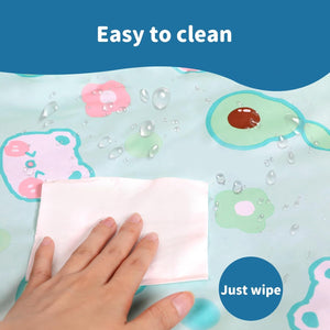 Hand using a wipe on a colorful surface with text 'Easy to clean' and 'Just wipe' at Pet Servo