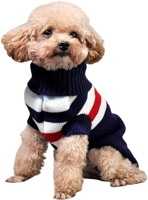 GHAOSG - Blue Stripe Puppy & Kitten Knit Sweater - Petservo