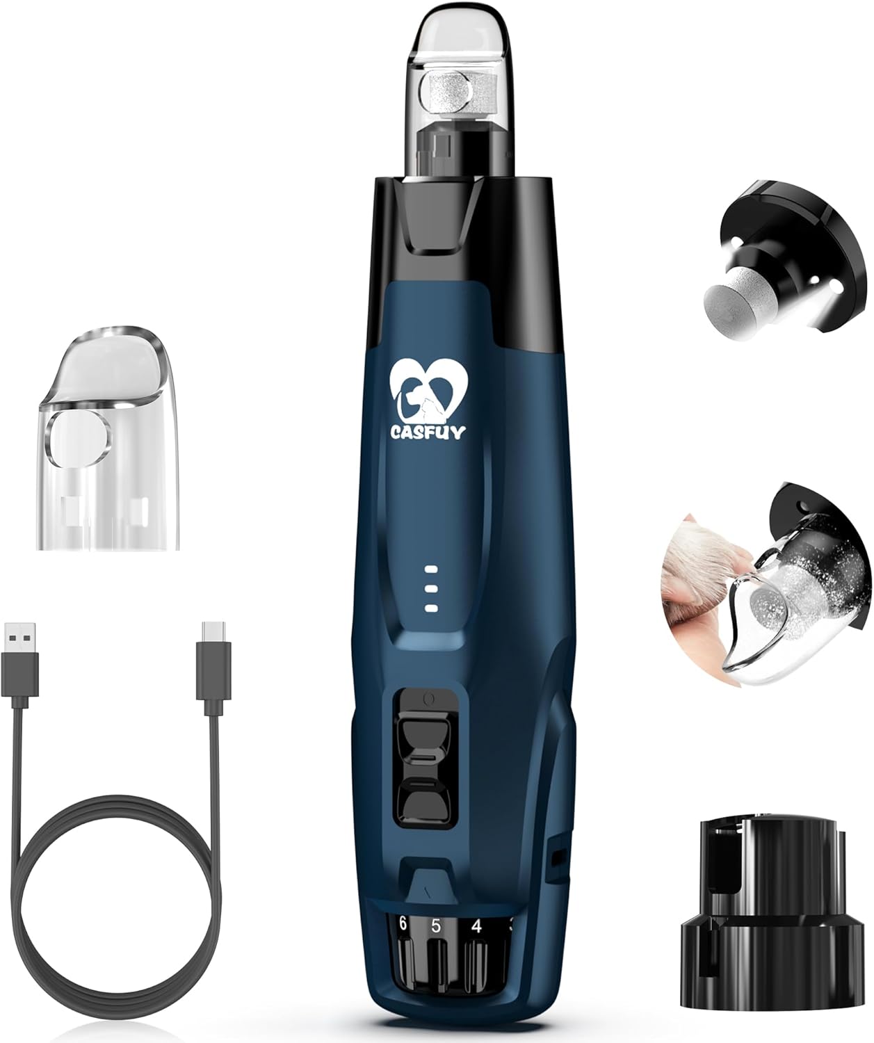 Buy Casfuy 6-Speed Pet Nail Grinder with 7h Running Time at Pet Servo