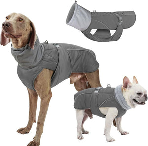 Grey Waterproof Dog Coat - Windproof & Adjustable - Petservo