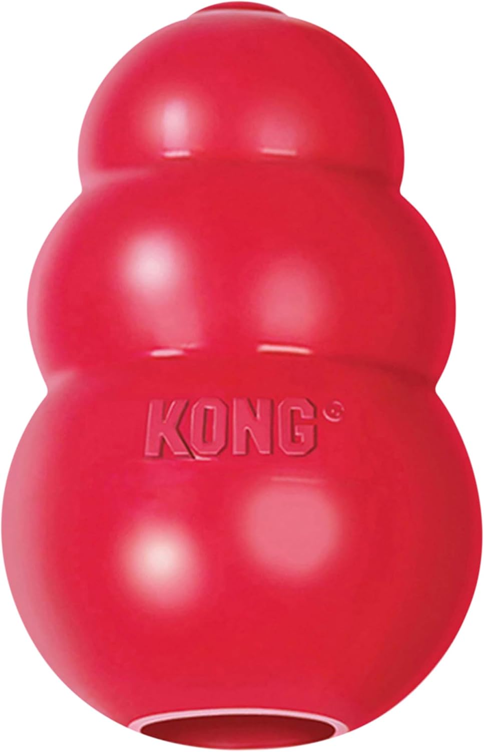 Red KONG dog toy on a white background at Pet Servo