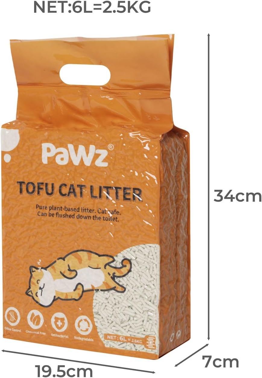 PaWz - Natural Original Tofu Cat Litter Clumping, Flushable, Ultra Absorbent and Fast Drying at Pet Servo
