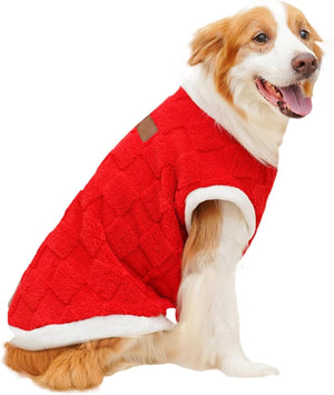 Generic - Red Plush Dog Winter Coat for Pets - Petservo