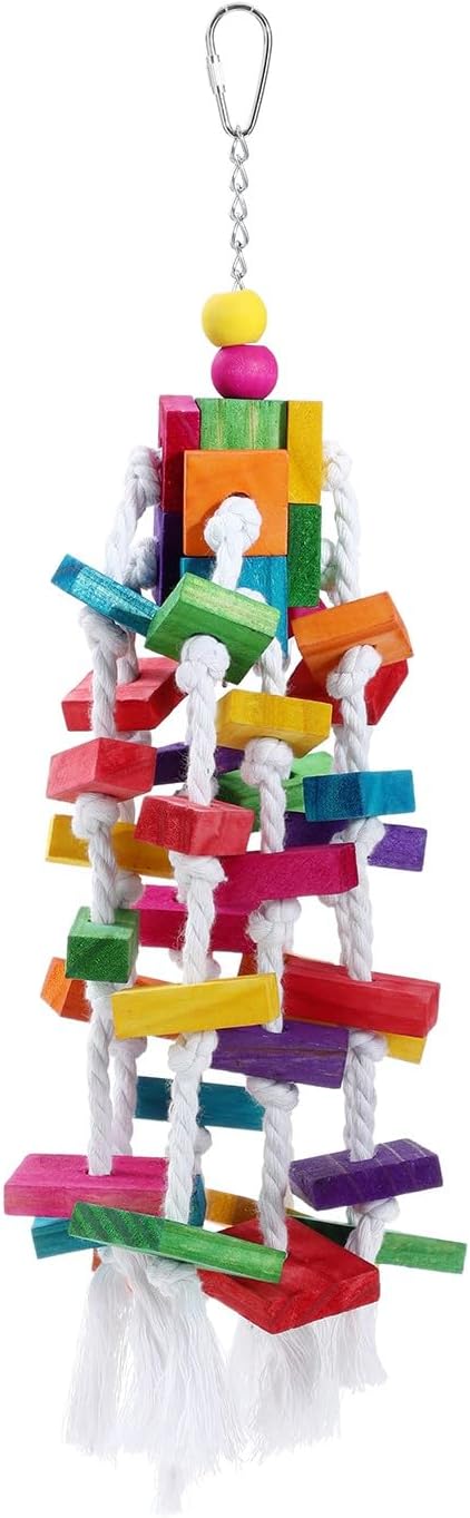 Paws & Claws - Parrot Wood + Rope Toy, Large, 40 x 15 cm