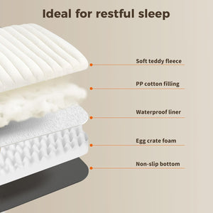 Pawz - Orthopedic Dog Bed with Egg Foam Support with Waterproof Lining (White) at Pet Servo