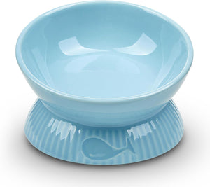Blue elevated pet feeder on a white background at Pet Servo