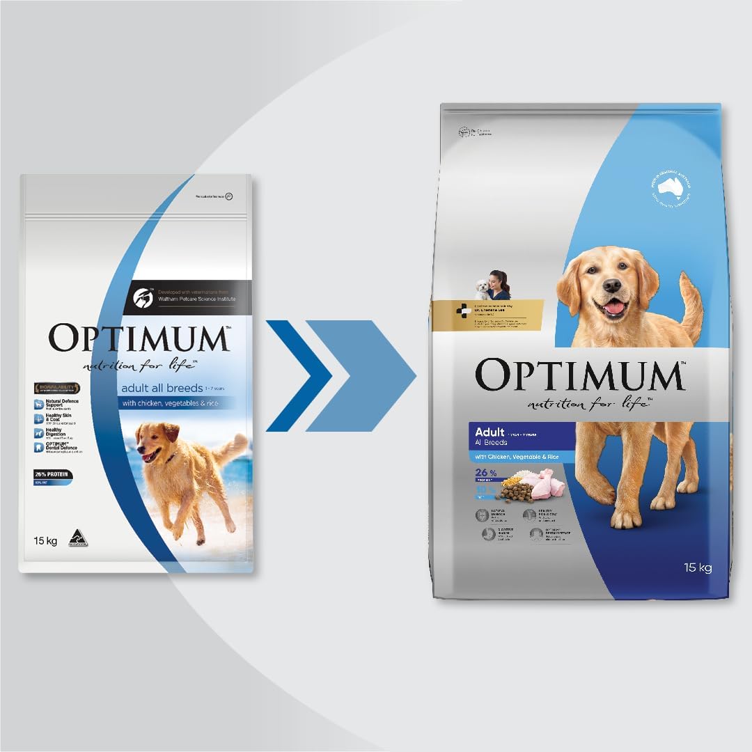 Optimum - Adult Chicken with Vegetables and Rice Dry Dog Food, 15 kg