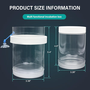 Multi-functional incubation box with dimensions on a dark background at Pet Servo