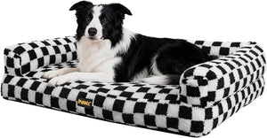PaWz Rectangle Plush Dog Sofa with Supportive Foam Bolster with Waterproof Lining at Pet Servo